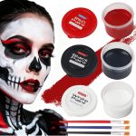 3 Color water-based Face Body Paint Set （Black + White