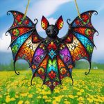 1pc Vibrant Acrylic Bat Hanging Ornament, 7 inch
