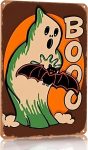 Vintage Decor Gift Halloween Ghost and Bat Boo Jack O