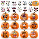 Halloween Pumpkin Decorating Stickers Kit, Make 48