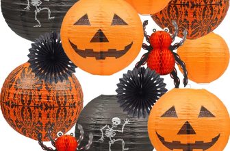 UNIQOOO 12Pcs Halloween Hanging Decorations Paper