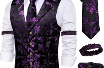 Barry.Wang Mens Silk Lapel/Shawl Collar Vest Tie Sleeve