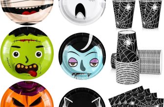 120 Pcs Halloween Party Supplies Include Dinner Plates