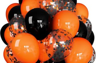 68Pcs Black and Orange Balloons, 12 inch Orange Black