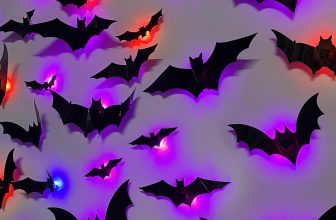 2025 New Halloween 3D Lighted Bats, LED Purple Lighted
