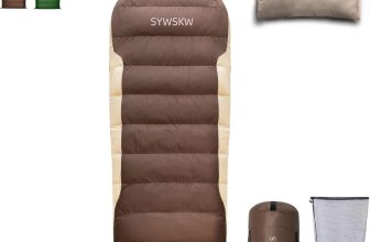 Down Sleeping Bag with Pillow, Ultralight Rectangular