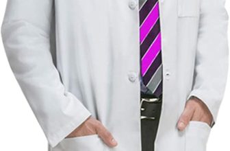 VOGRYE Professional Lab Coat for Men Women Long Sleeve,