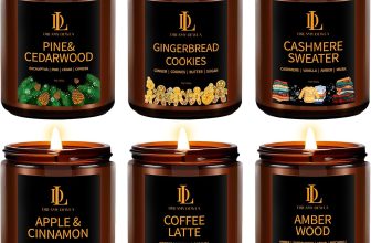 Winter Candle Set, 6 Pack Soy Candles for Home, Holiday