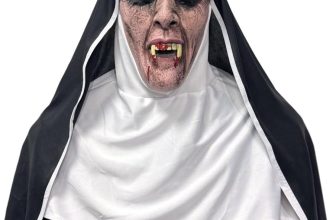 NTSWZYS Adult Full Head Realistic Evil Nun Mask with