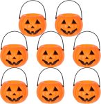 STOBOK Halloween Pumpkin Bucket - 8pcs Trick or Treat