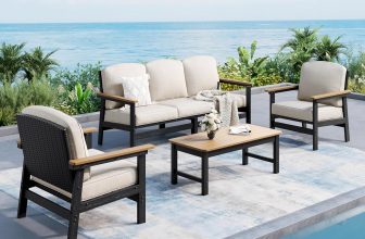 HDPE Outdoor Patio Furniture 4-Piece Set, All Weather