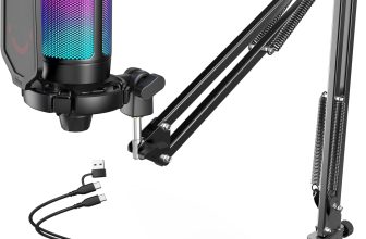 FIFINE Gaming PC USB Microphone, Podcast Condenser Mic