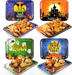 Vesici 4 Pcs 13 x 10 Inch Halloween Serving Trays Set