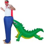 Inflatable Costume Adult Crocodile Bitting Butt, Funny