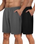2 Pack Mens Gym Basketball Shorts - Athletic Black