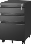 Letaya 3 Drawer Mobile File Cabinet with Lock,Under