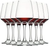 C CREST Wine Glasses Set of 8, 12oz, Lead-free, Clear,