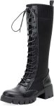 Jeossy Women's Knee High Combat 9603 Boots, Tall