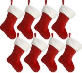 Black Duck Brand Set of 8 18" Red Soft Plush Stocking