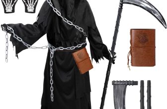 Grim Reaper Costume for Kids Boys,Scary Halloween