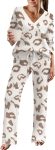 Ekouaer Womens Pajama Sets Fuzzy Fleece Sleepwear Long