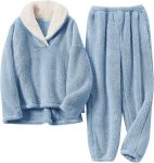 Fluffy Pajamas for Women Set Soft Comfy Fleece Pjs