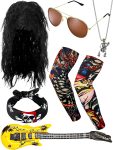 Mepase 9 Pcs Rocker Costume Set for Party Men Women