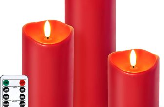 NURADA Outdoor Flameless Candles with Remote Timer -