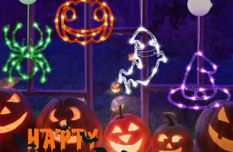 4 Pack Halloween Decorations, Orange Pumpkin, White