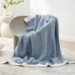 Snuggle Sac Blue Throw Blankets for Couch, Reversible