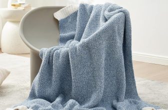 Snuggle Sac Blue Throw Blankets for Couch, Reversible