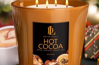 Large Candle Hot Cocoa Scented, 4 Wick Natural Soy