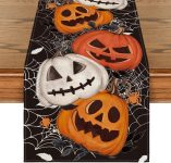 Artoid Mode Black Pumpkins Spider Web Halloween Table