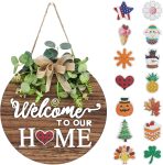 Interchangeable Seasonal Welcome Sign Front Door