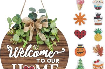 Interchangeable Seasonal Welcome Sign Front Door