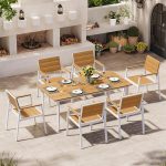 Outdoor Dining Set for 6, Patio Table and Chairs Set