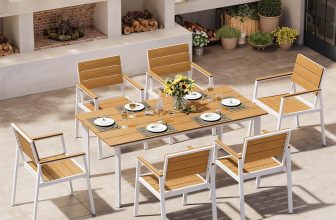 Outdoor Dining Set for 6, Patio Table and Chairs Set