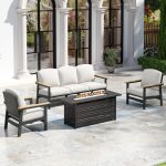 HDPE Outdoor Patio Furniture 4-Piece Set, All Weather