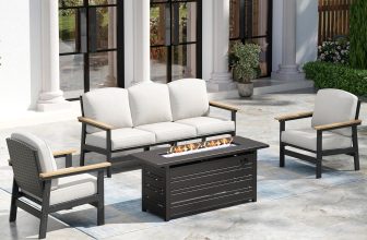HDPE Outdoor Patio Furniture 4-Piece Set, All Weather