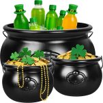 3PCS St Patrick's Day Cauldron, 12.6" and 7.68" Plastic