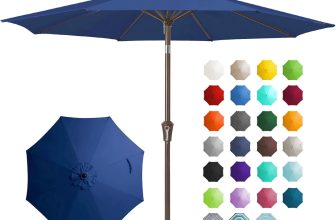 JEAREY 9FT Outdoor Patio Umbrella Outdoor Table
