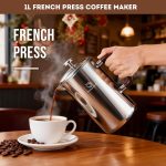 1L/34 Oz French Press Coffee Maker,304 Stainless Steel
