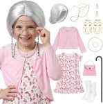 11 PCS Old Lady Costume for Kids - 100 Days of School