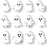 Fuutreo 360 Pcs Halloween Ghost Bulletin Board Cutouts