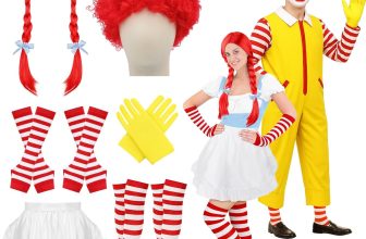 8 Pcs Halloween Couple Costume for Adults Include Wigs