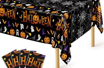 QZYL 4 Pack Halloween Tablecloth, 54" x 108" Halloween