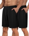2 Pack Mens Gym Basketball Shorts - Athletic Black