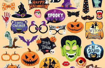 Happy Halloween Photo Booth Props - 38 Pcs Trick or
