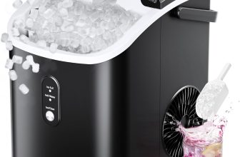 EUHOMY Nugget Ice Maker Countertop with Handle, Ready