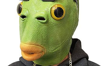 MOLEZU Green Fish Mask for Adult, Realistic Latex Full